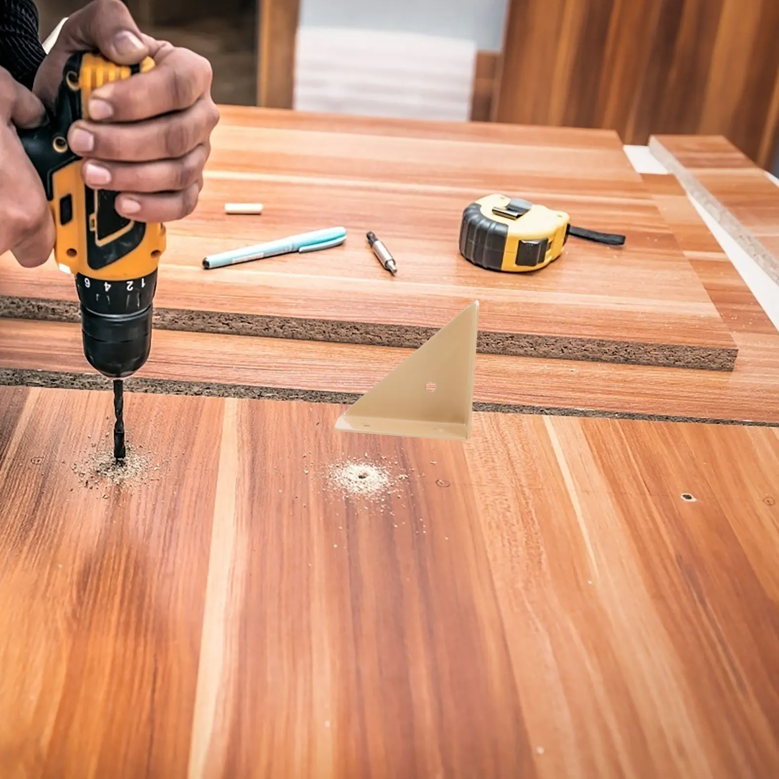 

10pcs Thickened Corner Brackets Heavy Duty Bed Frame Supports Metal Hardware Furniture Connectors 90 DegreeBracket Large Beige