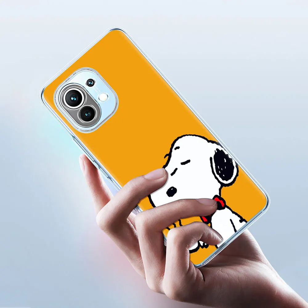 Cute Cartoon S-Snoopys Phone Case for Xiaomi Mi 11 9 9T 13 12 12T 11i A2 11T 12X 10 8 10T Pro 5X A1 6X A3 Lite Transparent Cover