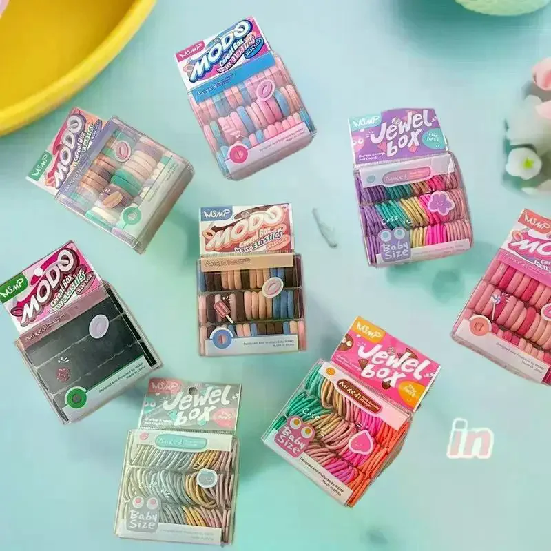 40/100 pz/arco Ragazze Caramelle Colorate Morbide Elastici Studente Bella Fasce Per Capelli Cravatta Coda di Cavallo Titolare Accessori