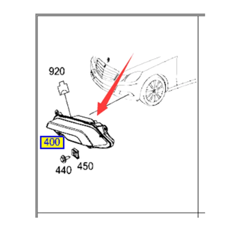 

BB-Right Front Fog Lamp Accessories Parts For Mercedes Benz E Class W212 A2128200756