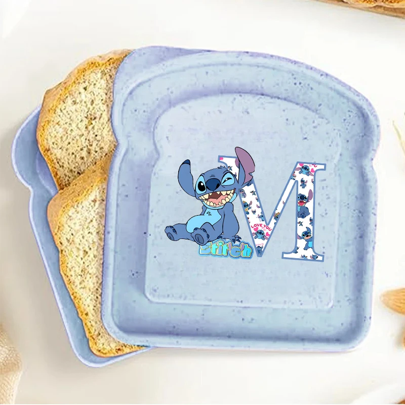 Contenedores de sándwich de punto de 26 letras, fiambrera portátil en forma de tostada, caja Bento de silicona con tapa, fiambrera reutilizable para microondas