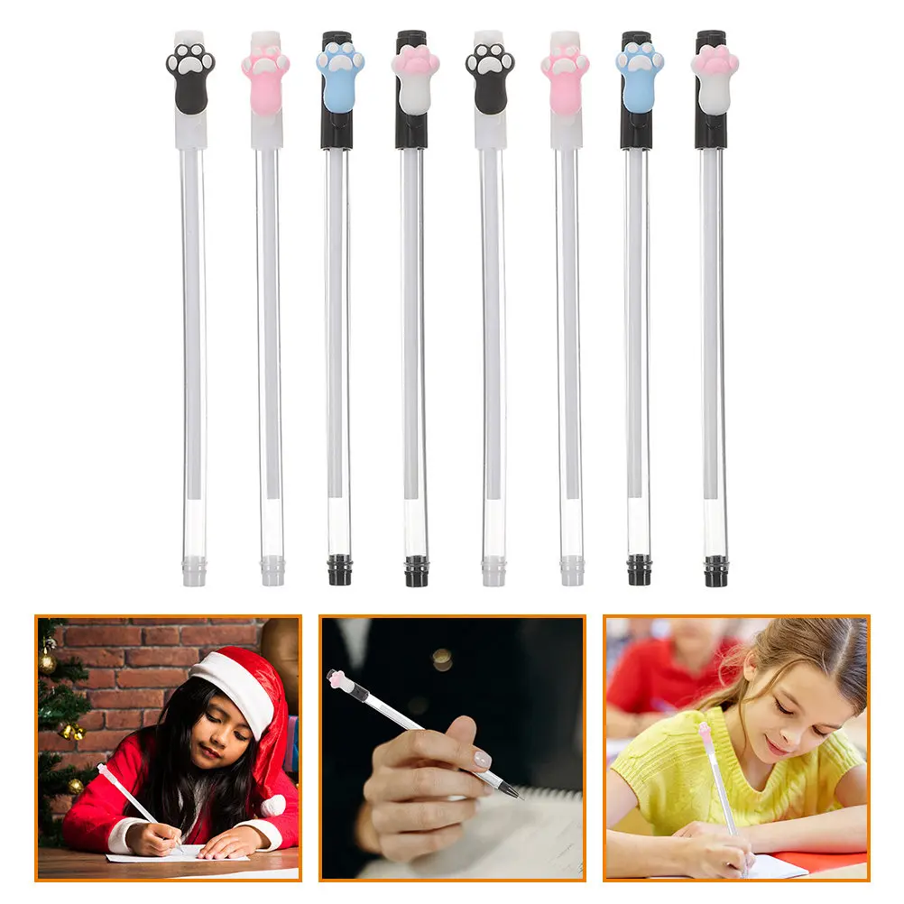 

8Pcs Cat Paw Gel Ink Pens Cute Cartoon Student Gift for Kids Teachers Friends Birthday Party Writing Journaling Office School