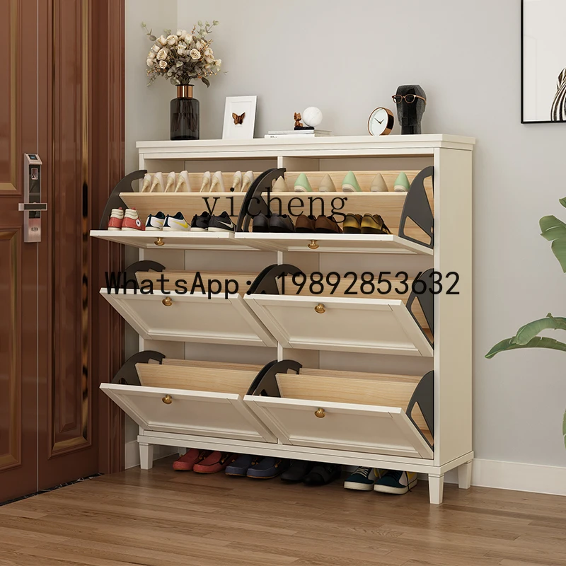 AA tipping bucket shoe cabinet white simple modern entrance cabinet entrance foyer storage