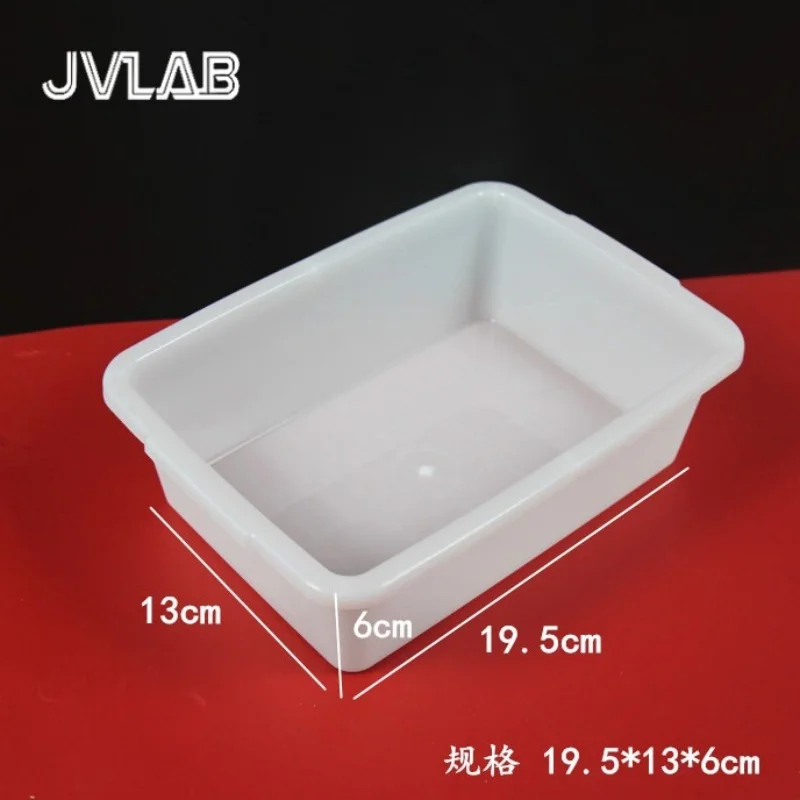 

White Plastic Reagent Bottle Tray 19.5x13x6cm - Lab Sink Organizer, Science Experiment Storage Box, Teaching Equipment for lab