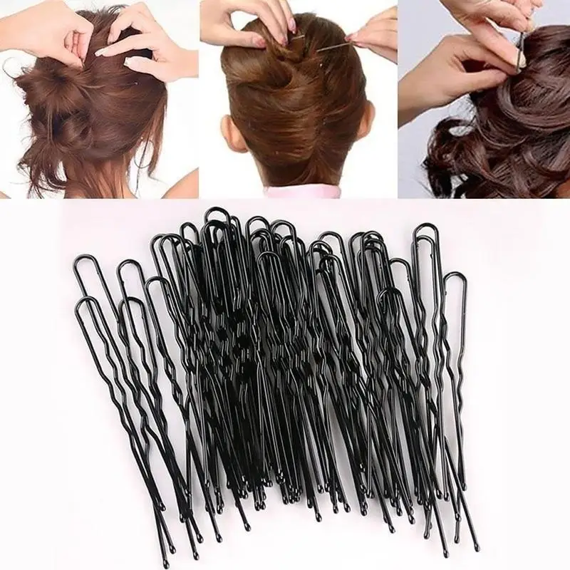 New 45Pcs/Set Round Tip U‑Shaped Bobby Pins Curly Wavy Hair Grips Women Ladies Hairstyle Fixing Clips Salon Hair Supplies