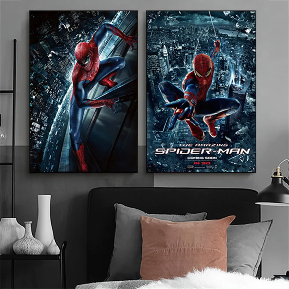 MINIISO Disney Marvel SpiderMan Canvas Painting Wall Art H Poster Superhero Movie Living Room Decoration Kids Room