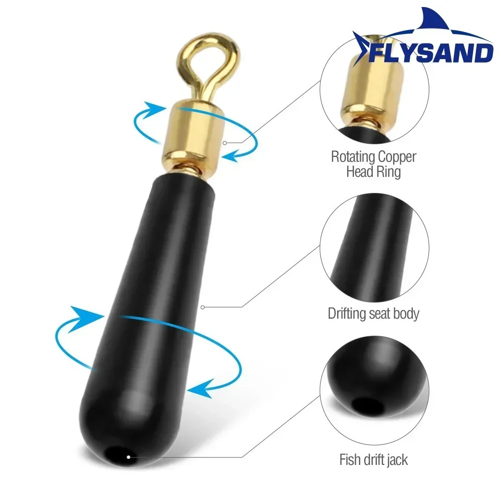 50 stücke Drift Angeln Float Sitze Kupfer Kopf Gummi Bobber Halter für LED Schwimmt Anti-Tangle Rotierenden Boje Sitz – Detail 5
