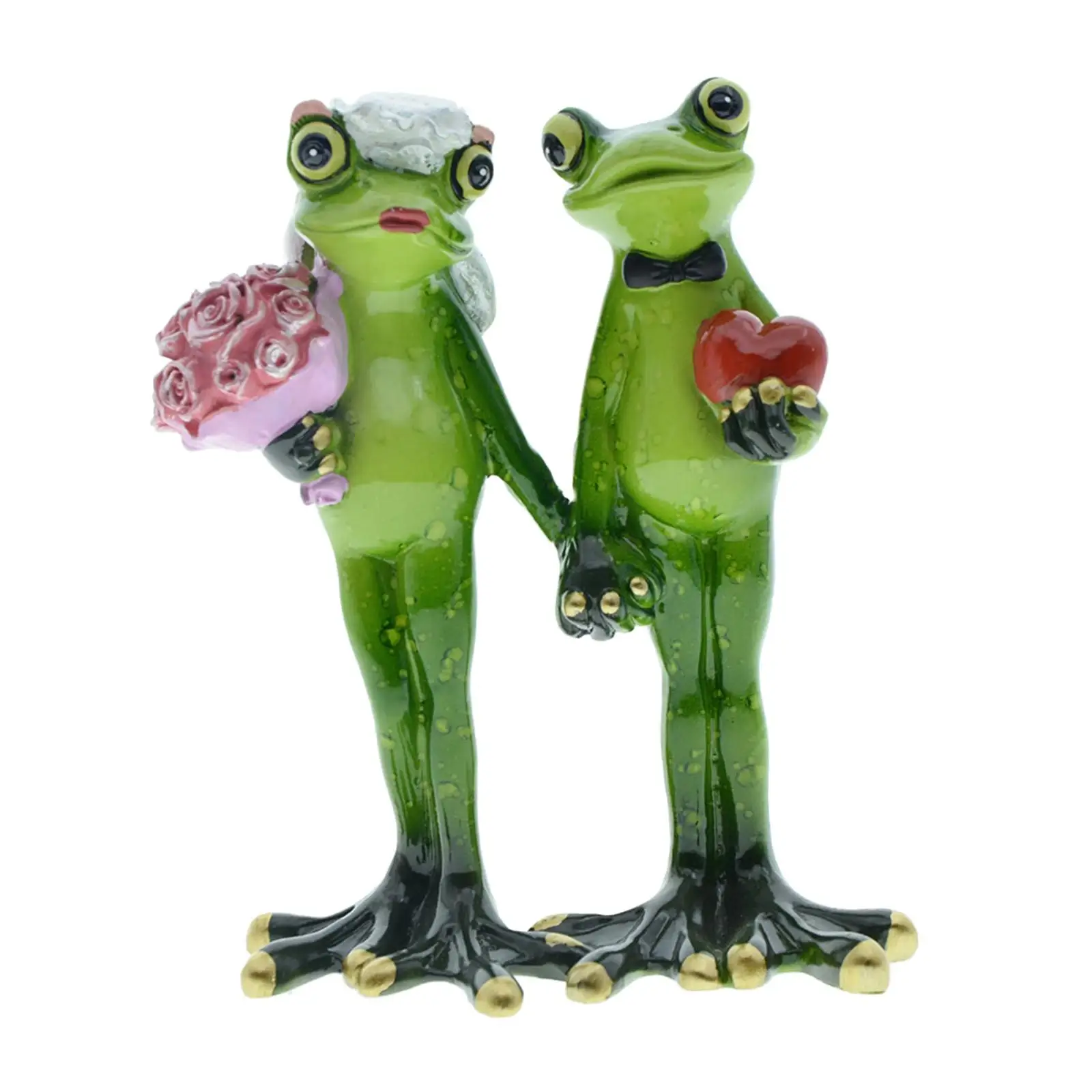 

Wedding Frog Garden Statue Resin Figurines Yard Decoration Collection Animal Sculpture for Backyard Patio Home Office Cabinet