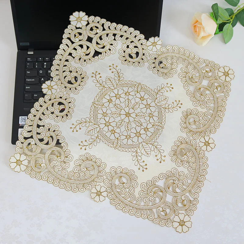 

NEW lace flower Embroidery table cloth cover wedding dining tablecloth party kitchen Christmas Table decoration and accessories