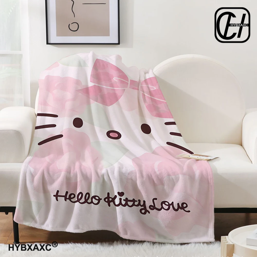 Adult Soft Blankets Sanrio Hello Kitty Plush Blanket Bed Sheet Cartoon Aircondition Nap Blanket Spring Fluffy Quilt