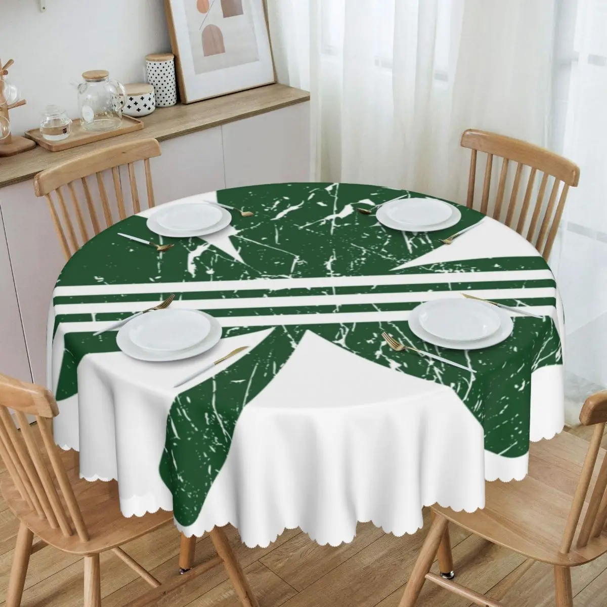 Custom Four Leaf Clover Floral Saint Patrick Day Tablecloth Oil-Proof Table Covers 60 inch Irish Blessing Shamrock Table Cloth