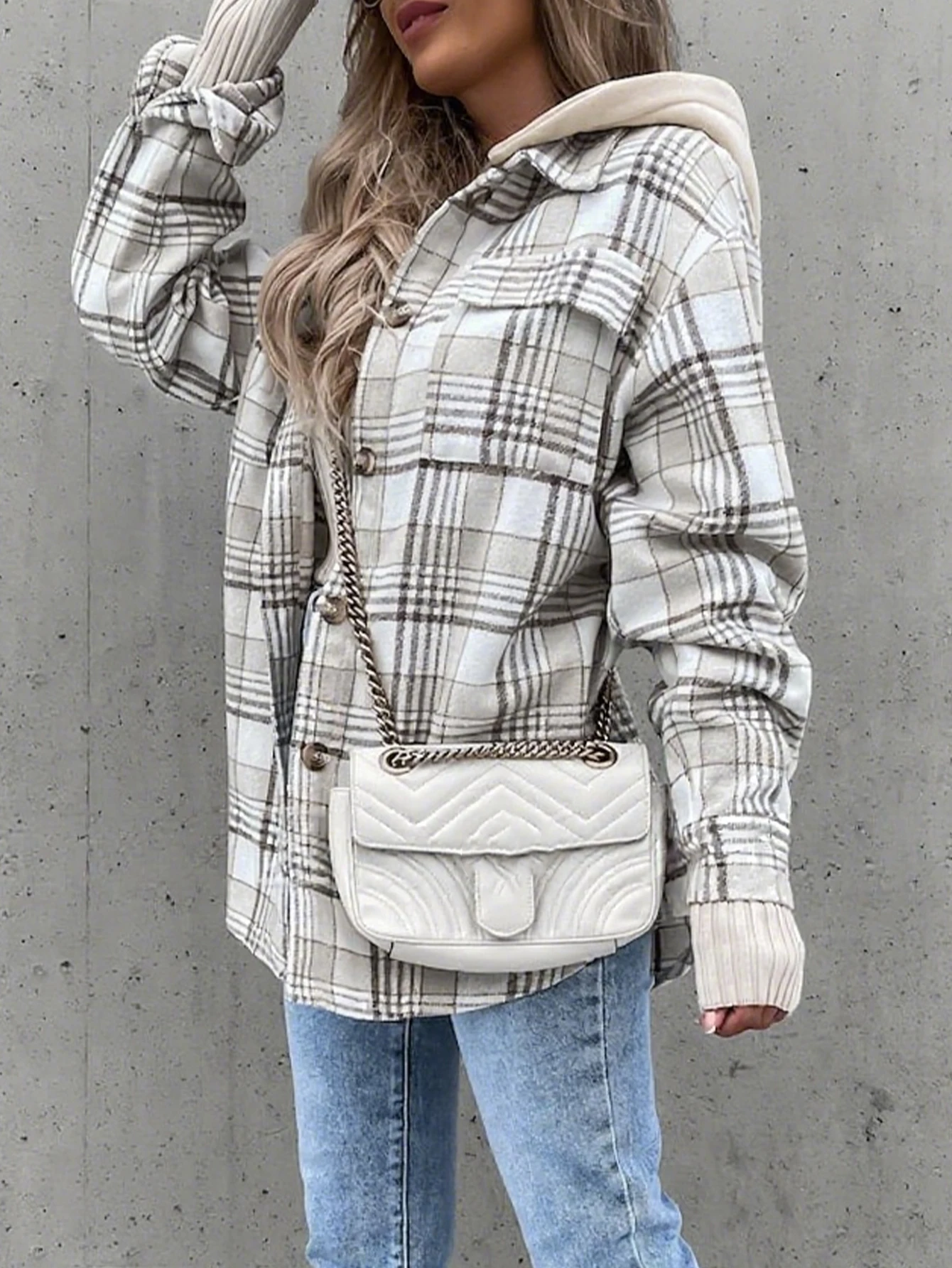 

Autumn Winter Coats 2025 Women's Vintage Plaid Long Sleeve Lapel Single Breasted Pockets Basics Coats