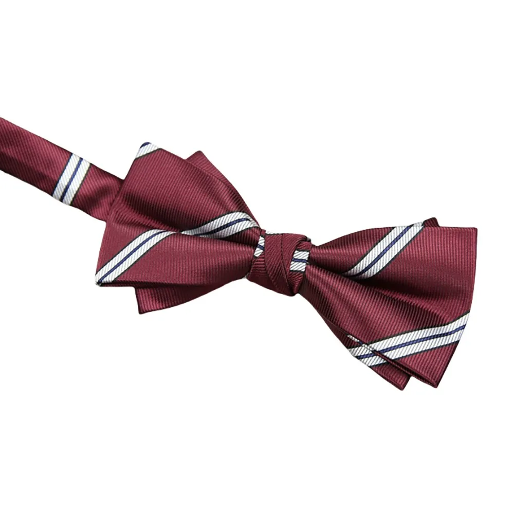 

Creative Adjustable Red Serise Bow Tie Soft Stripes Men Necktie Polka Point Bowknot Bridegroom Groomsman Cravat Chinese Wedding