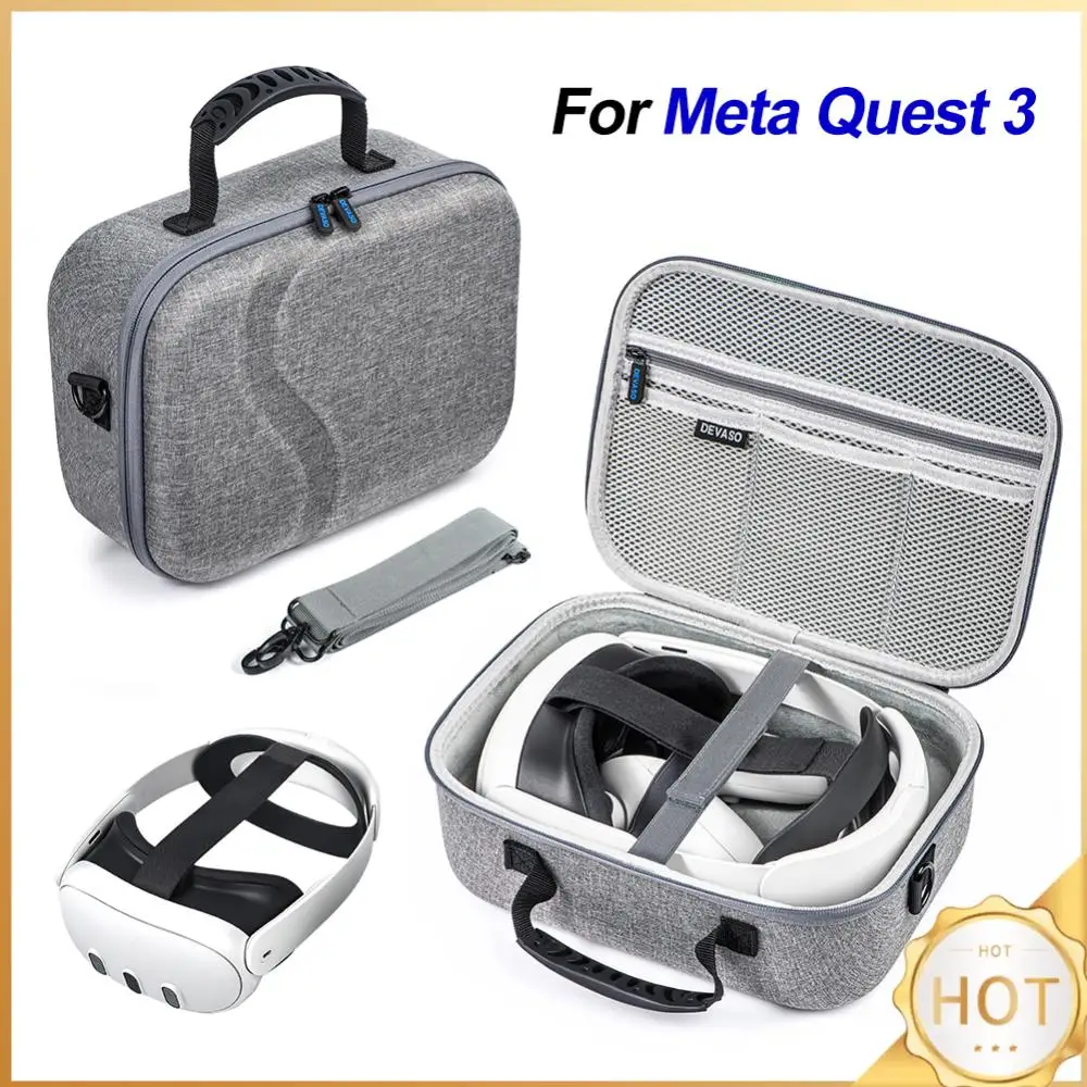 

VR Gaming Bag VR Glasses Portable Handheld Crossbody Bag Expandable Capacity VR Gaming HeadStrap Storage Bag For Meta Quest 3