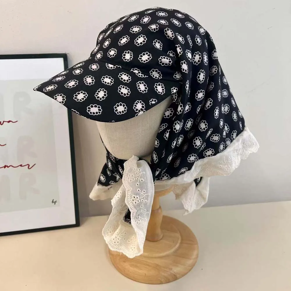 

Leopard Print Y2K Headscarf Baseball Hat Retro Breathable Scarf Peaked Cap Sunshade Soft Triangle Headscarf Hat Mountaineering