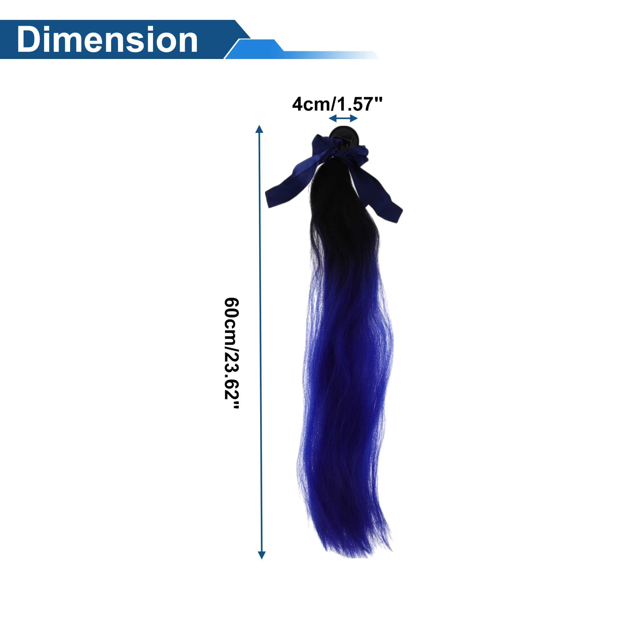 

X Autohaux Motorcycle Helmet Accessories Decoration Bow Ponytail for Motorcycle Bicycle Skiing Helmets Black Deep Blue 1 Set