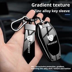 Zinc Alloy Car Flip Remote Key Case Fob Cover Holder Shell For Peugeot 208 3008 308 508 408 2008 4008 Auto Keychain Accessories