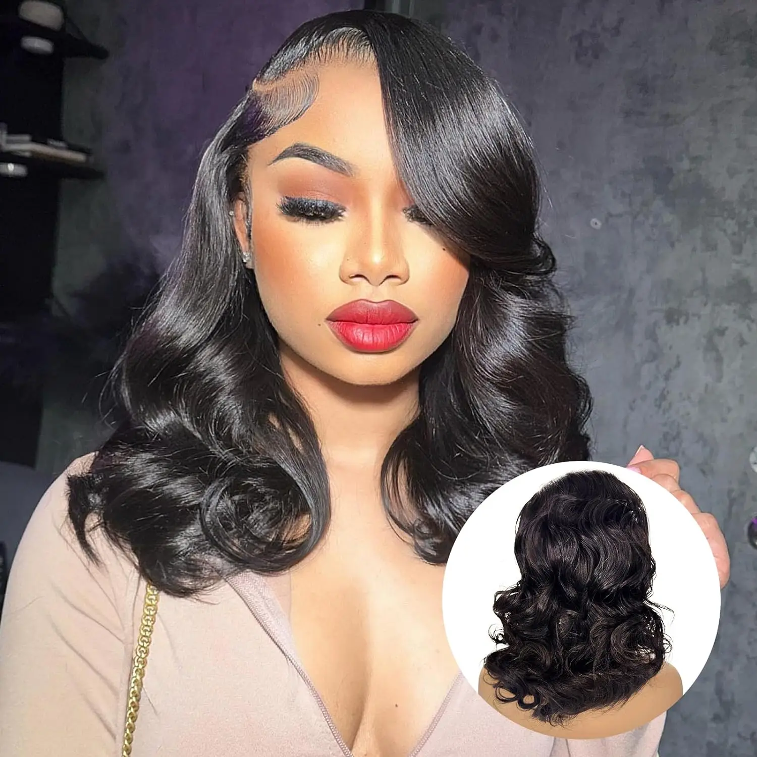 Body Wave Human Hair Brazilian Short Bob Wig Water Wave 13x6 13x4 Lace Front Wigs 5x5 Glueless Lace Closure Wig Preplucked 200%