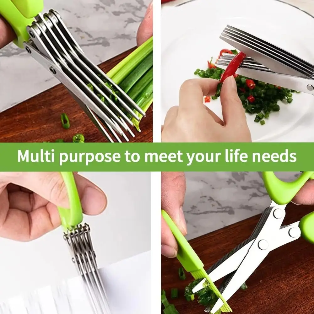 Stainless Steel Kitchen Scissors 3/5 Layer with Brush Kitchen Cutting Shears Multi-functional Cooking Tool Kitchen Accessories