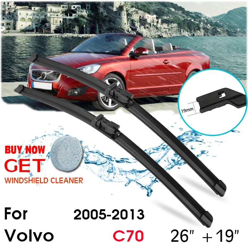 Car Wiper Blade Front Window Windshield Rubber Silicon Refill Wiper For Volvo C70 2005-2013 LHD / RHD 26