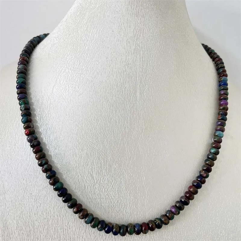 

4*6MM Oval Cloisonne Natural Stone Necklace Gold Red Blue Green Purple Women Gemstone Preciosas Jade Yoga Jewelry Female