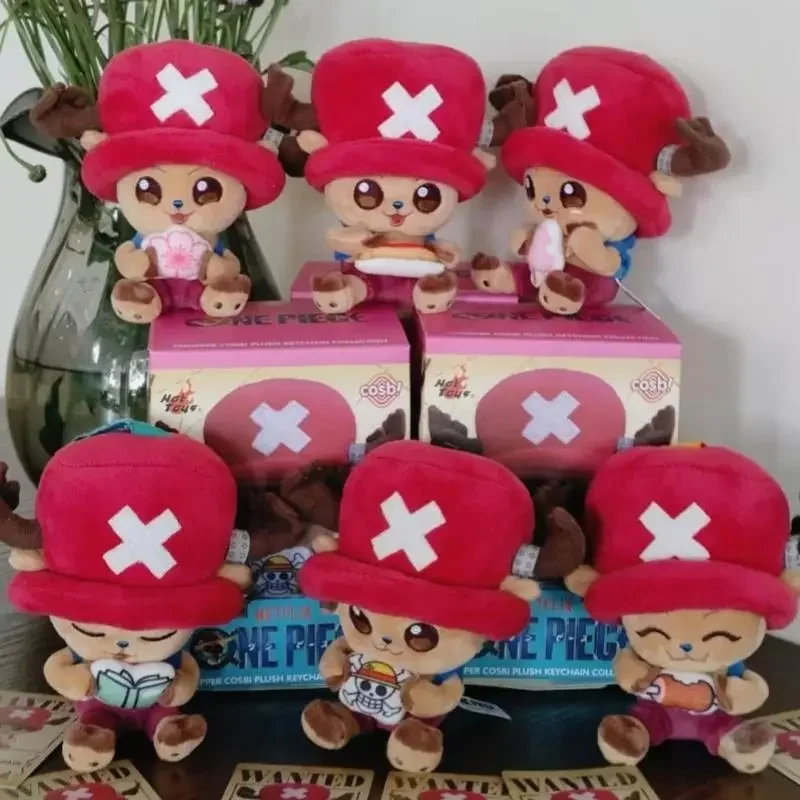 HotToys Original One Piece Chopper Cosbi Llavero Caja Sorpresa Lindo Muñeco de Peluche de Anime Colgante Coleccionable Regalo para Fans