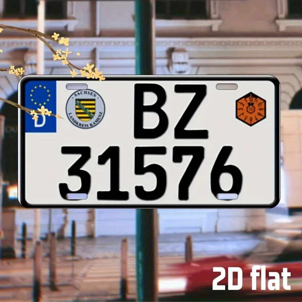Metal Sign - Waterproof Aluminum Wall Decor with Bavarian Flag & Sunshine Design, Easy to Install for Home, Garage, Cafe, Bar,