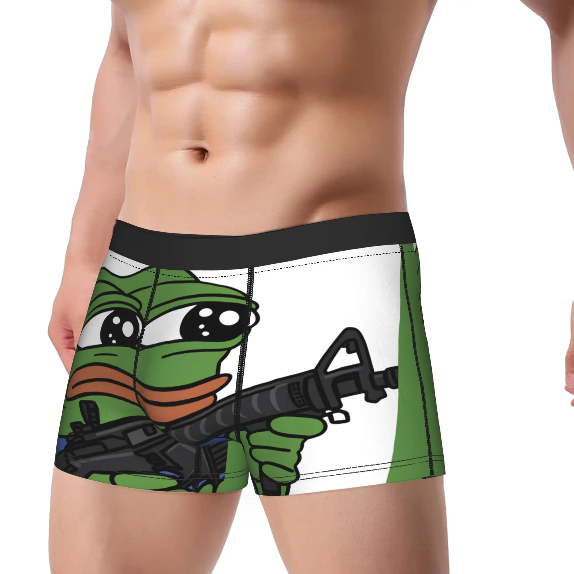 

Sad Pepes frog Boxer Shorts Pouch Underwear Quality Custom DIY Shorts Briefs Novelty Men Panties Plus Size 2XL