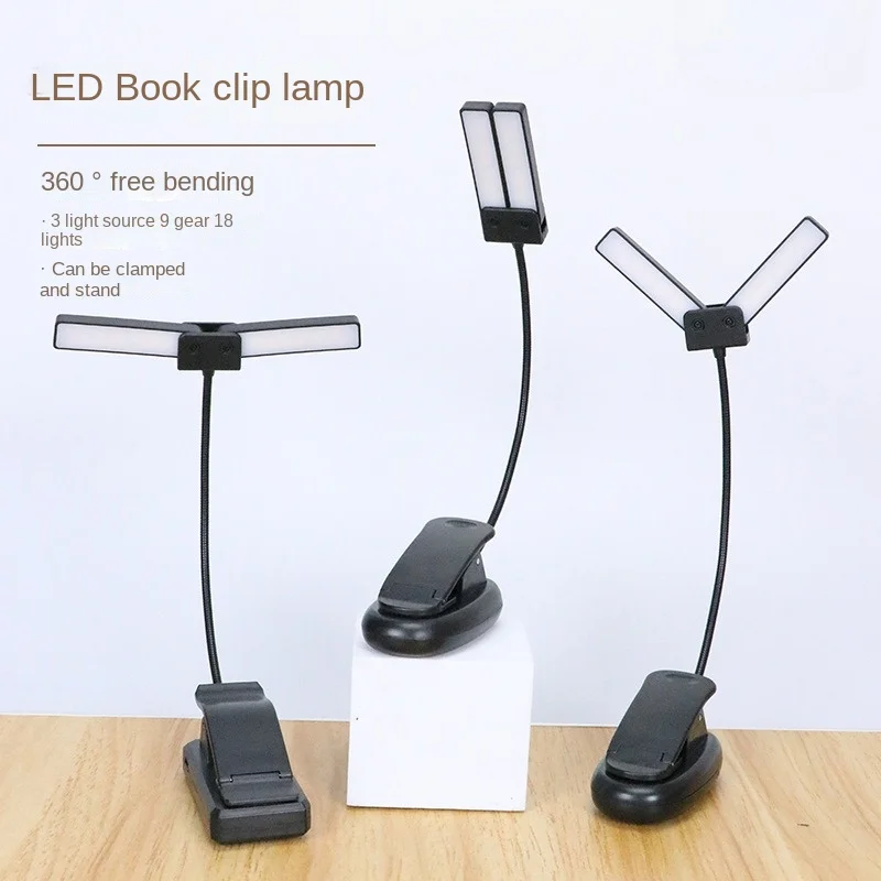 Dimmbarer Augenschutz USB wiederauf ladbarer Power Display Clip auf Home Office super helle Klavier Musik Stand Licht Buch lesen