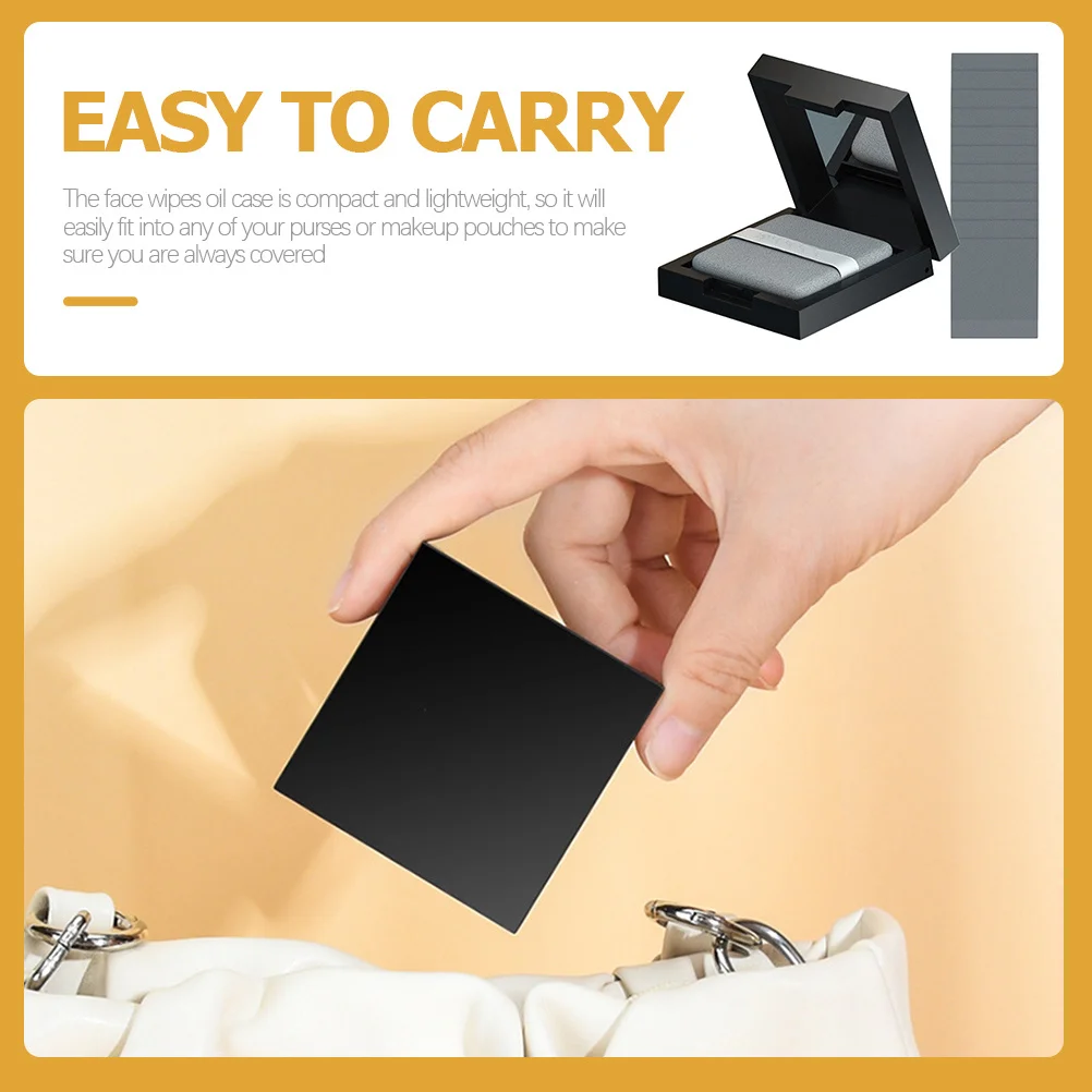 1 Juego de papel absorbente de aceite Facial compacto, hojas secante portátiles, espejo, maquillaje, papel de Control de aceite Facial para piel grasa