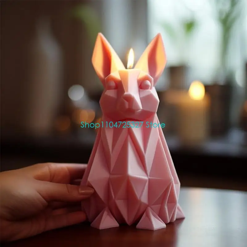D8KF DIY Moulds Rabbit Moulds Silicone Mold Handicrafts for Candle Making