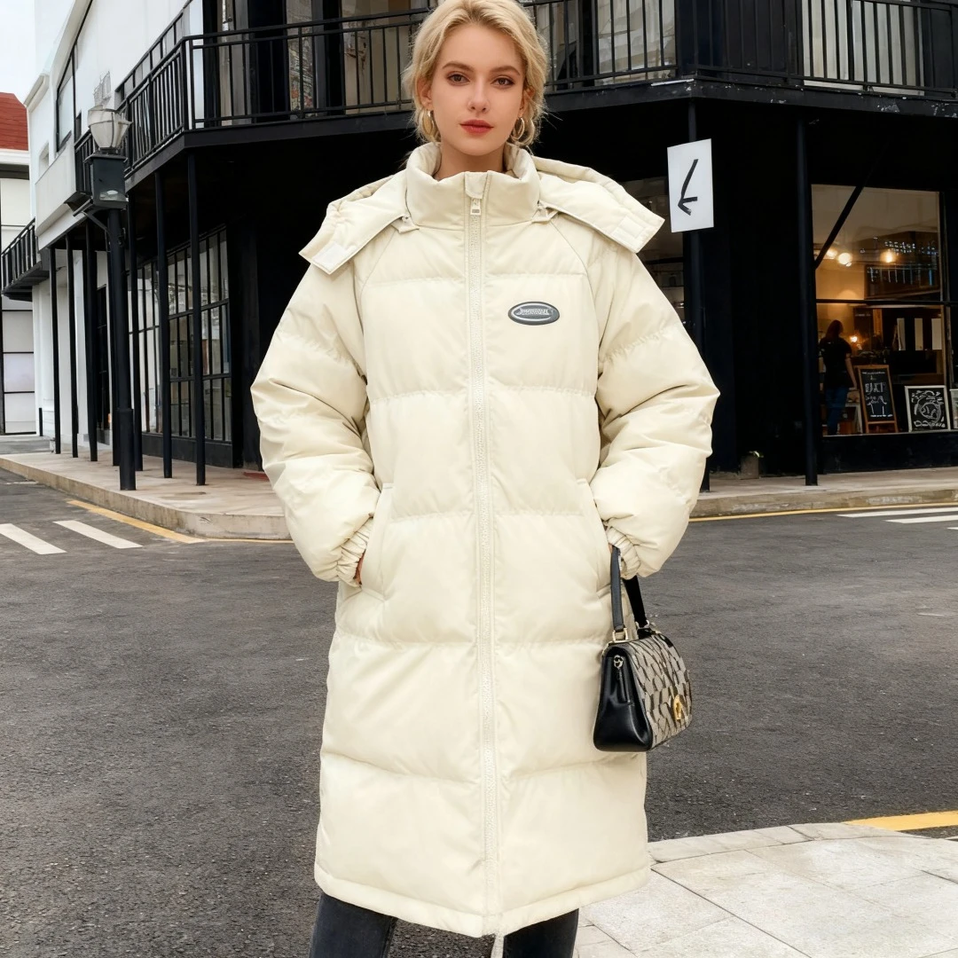 

Thick Parkas Women Solid Long Jackets Hooded Warm Casual Pockets Jacket Zipper Button Outwear Basis Lady Elegant Autumn Winter