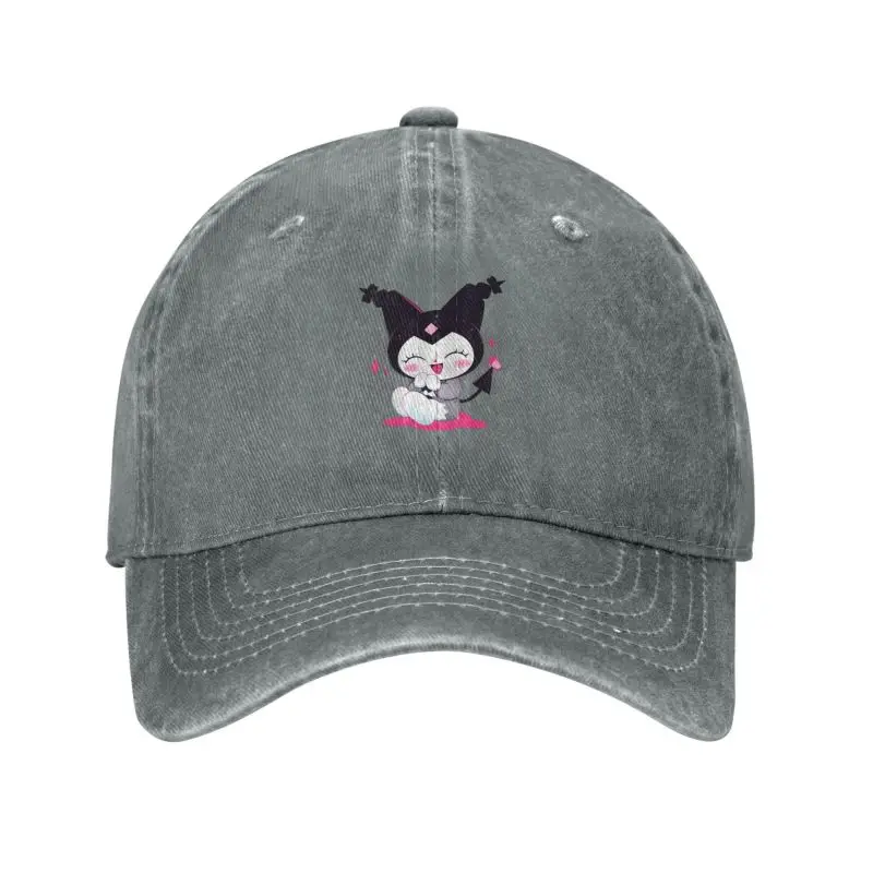 

Custom Happy Rabbit Kuromi Baseball Cap Men Women Cotton Adjustable Cartoon Dad Hat Summer Outdoor Snapback Hats