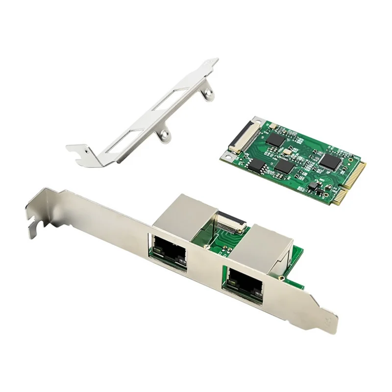

Minipcie Dual RJ45 Port 2.5G Gigabit Ethernet Network Card 2.5G/1000/100/10Mbps RTL8125B Industrial Control Network Card-AT30