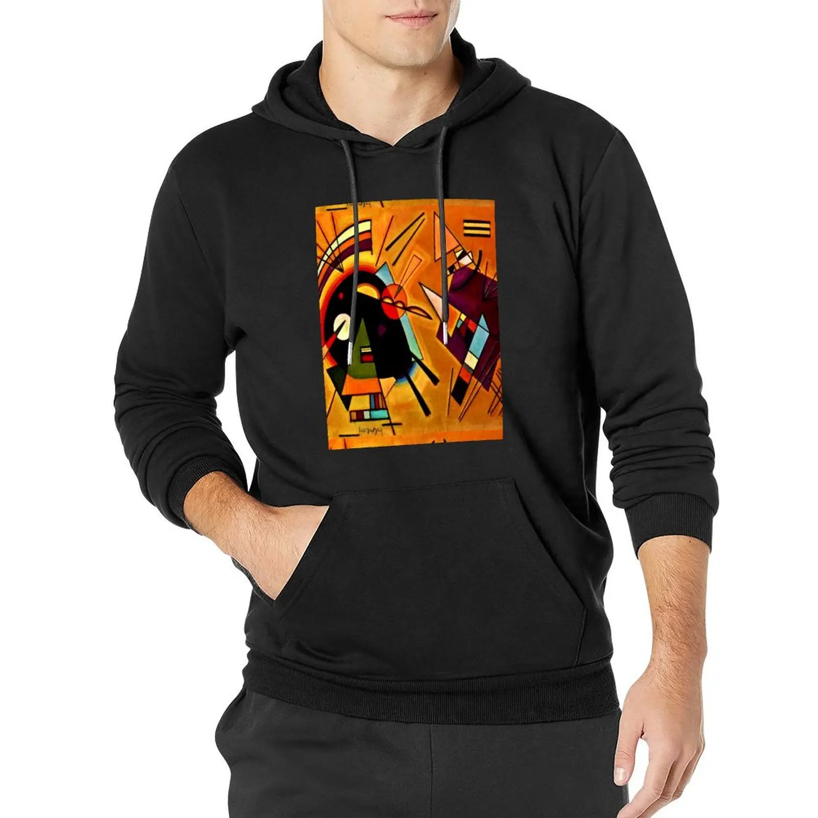 Wassily Kandinsky 'Black and Violet' Kandinsky Abstract Cubism Pullover Hoodie men clothing new hooded tee