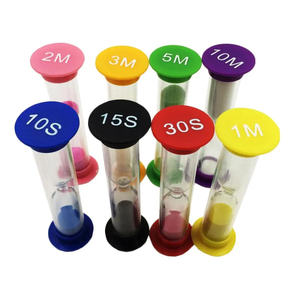 8 x hourglasses set cooking timepiece kitchen timer for playing,