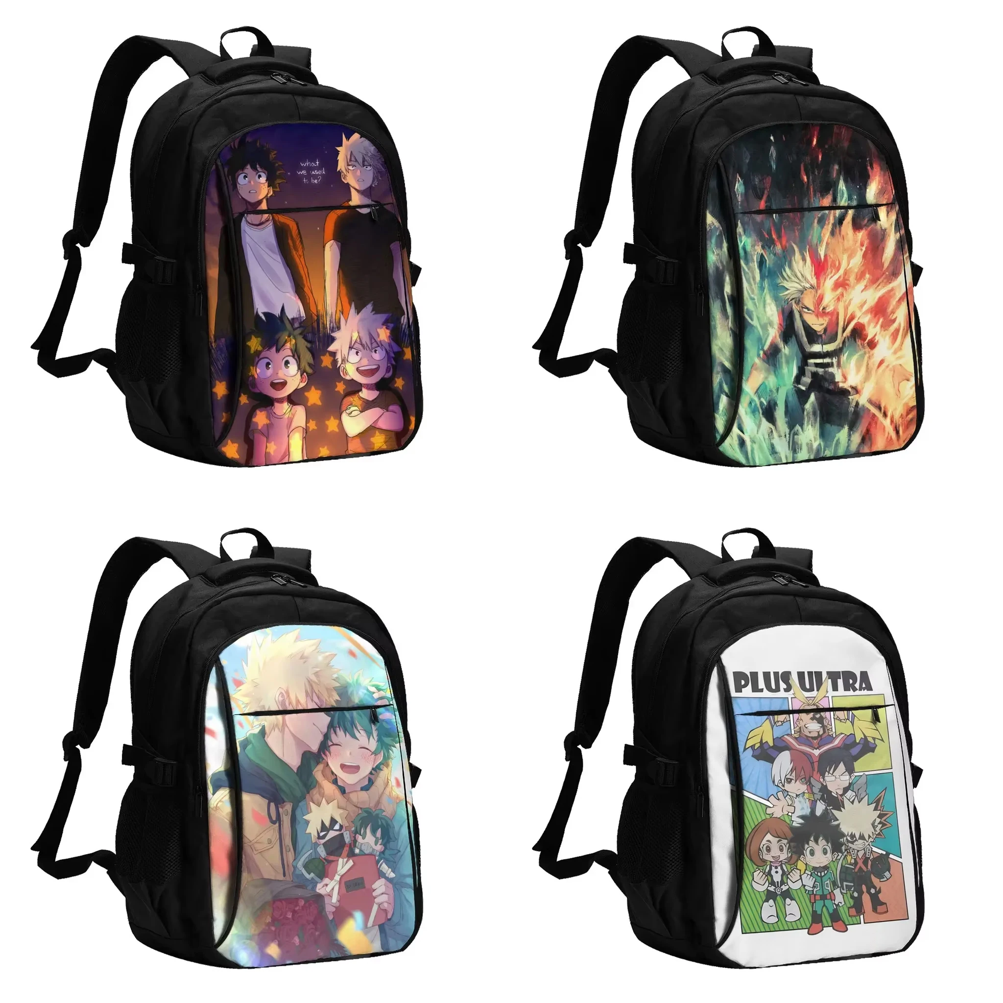 

Anime My Hero Academia Travel Laptop Backpack, Business Water Resistant Laptop Backpack with USB Charging Port, College Bag