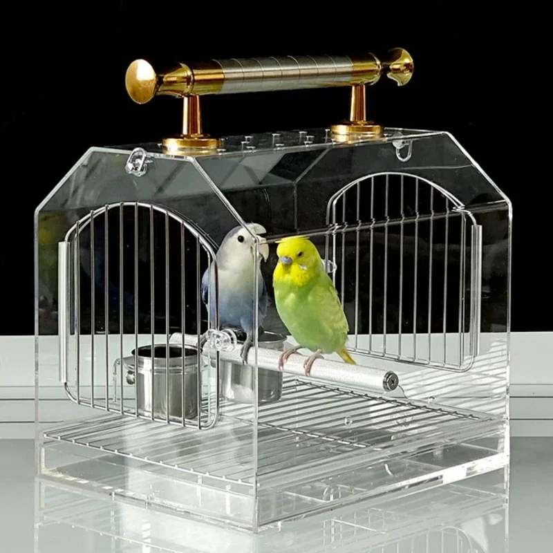 

Transparent Acrylic Bird Cages Budgie Decoration Southe Park Bird Cages Luxury Outdoors Canary Jaula Pajaro Supplies WZ50BC