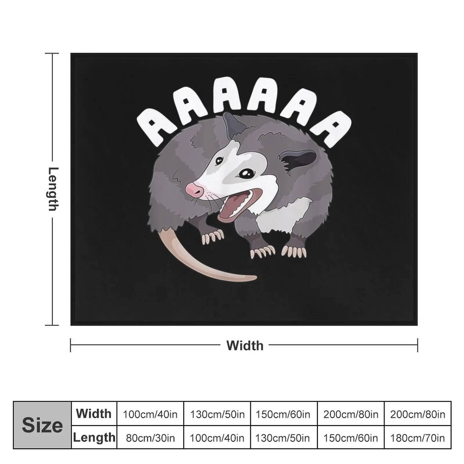 AAAAAA Screaming Opossum Stressed Possum Funny Dank Meme Throw Blanket Flannel Fabric funny gift Sofa Quilt Blankets