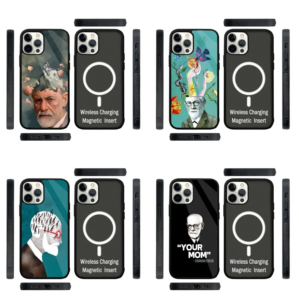 Sigmund psychoanalysis Freud Phone Case Strong Magnetic For IPhone 16,15,14,13,Pro,Max,Plus,11,12 For Magsafe Wireless Charging