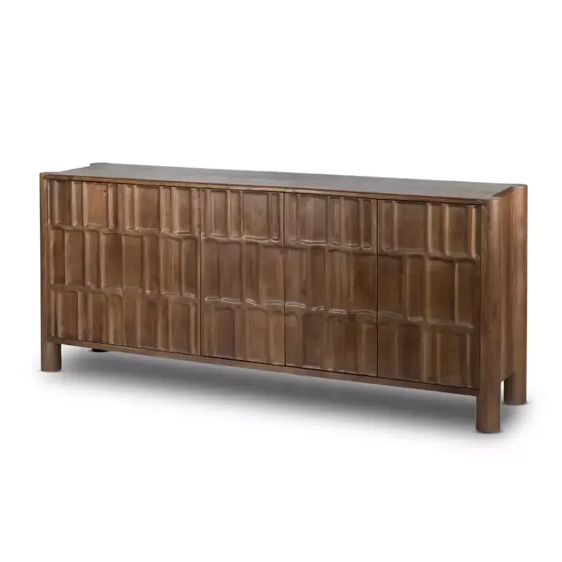 

Retro solid wood dining side cabinet bedroom, Nordic decorative entrance cabinet designer entrance hall decorative cabinet