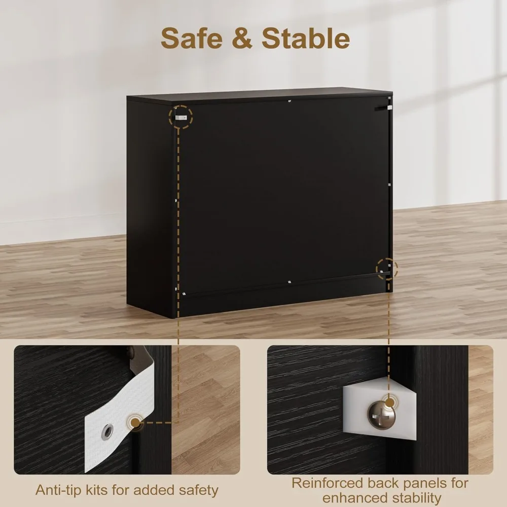 

Modern Farmhouse Buffet Cabinet with Storage, 85 Large Sideboard Storage Cabinet with 6 Barn Doors, Coffee Wine Bar Cabinet Wood