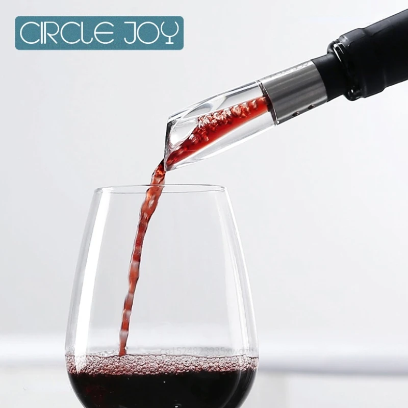 Círculo alegria aço inoxidável rápido vinho decantador portátil vinho tinto aeração pourer bico decanter vinho aerador filtro ferramenta