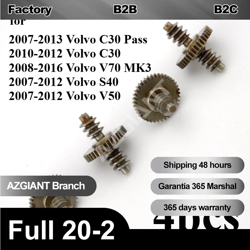 Azgigante para volvo c30 pass v70 mk3 s40 v50 vista traseira do carro exterior espelho dobrável motor engrenagem de reparo interno cog 4/10 pçs