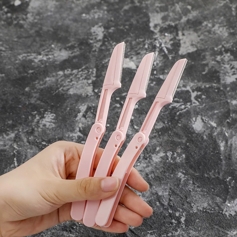 Novo em 3 pçs dobrável sobrancelha trimmer tesoura removedor de pêlos sobrancelha pente navalha sobrancelha clipe ferramentas de maquiagem rosto navalha para maquiagem feminina