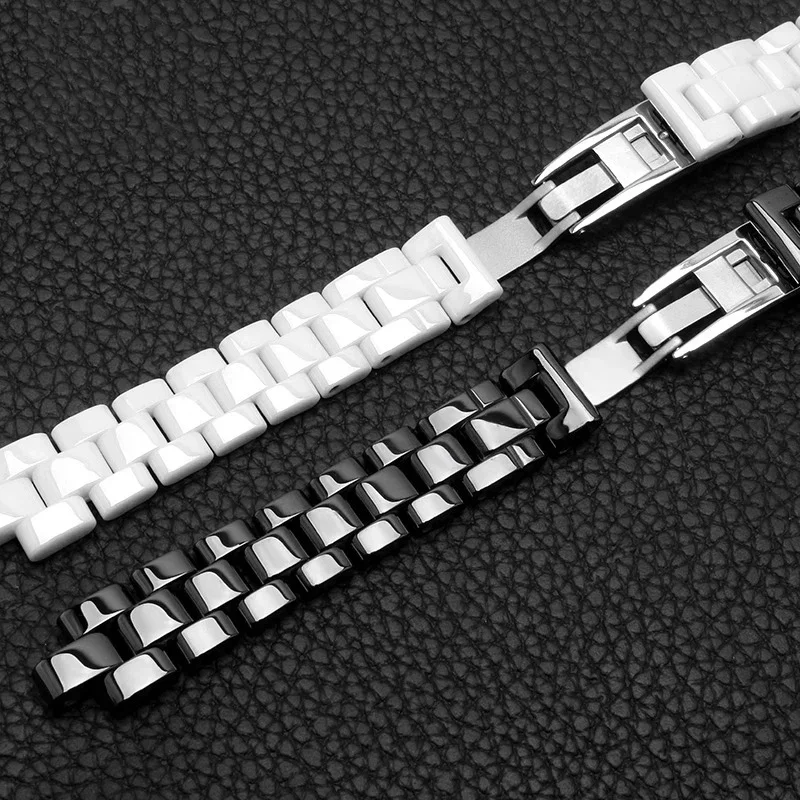 For J12 high quality ceramics wristband high quality women's men's watch strap Fashion bracelet black and white watchbands 19mm