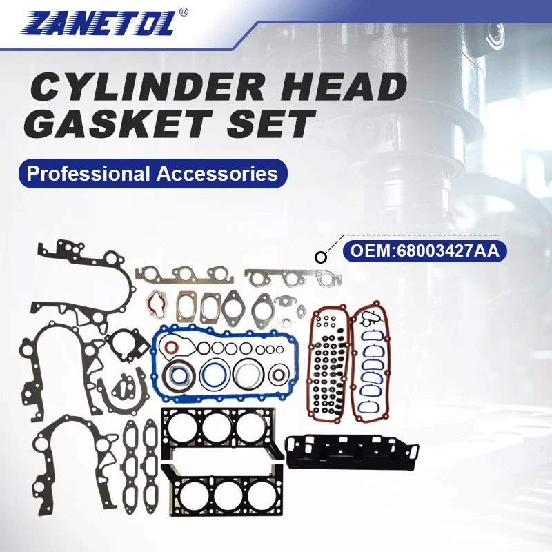 

ZANETOL Parts Cylinder Head Gasket Set for Jeep Wrangler JK 3.8L 2007~2011 68003427AA 68003427AC 68003427 68003427AB 68003427AD