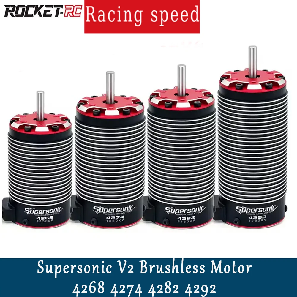 

Rocket-RC Supersonic V2 Brushless Motor 4268 4274 4282 4292 Sensor Port 5.0mm Shaft 6.5mm Connector for 1/8 1/7 RC Racing Car