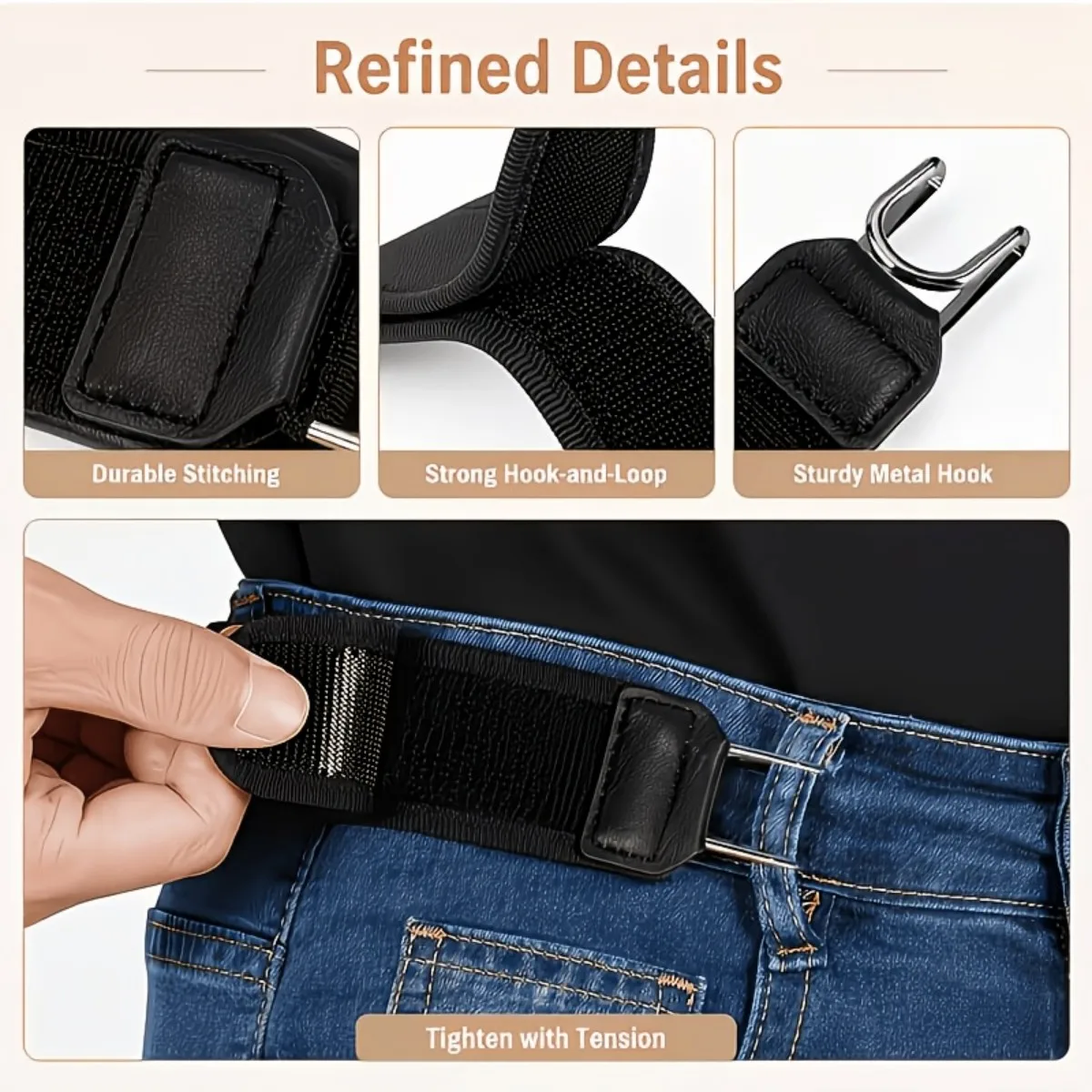 Belt Buckle, Loose Jeans Belt Buckle, Seamless Tool Free Denim Buckle, Jeans Adjustable Buckle, Comfortable and Fashionable