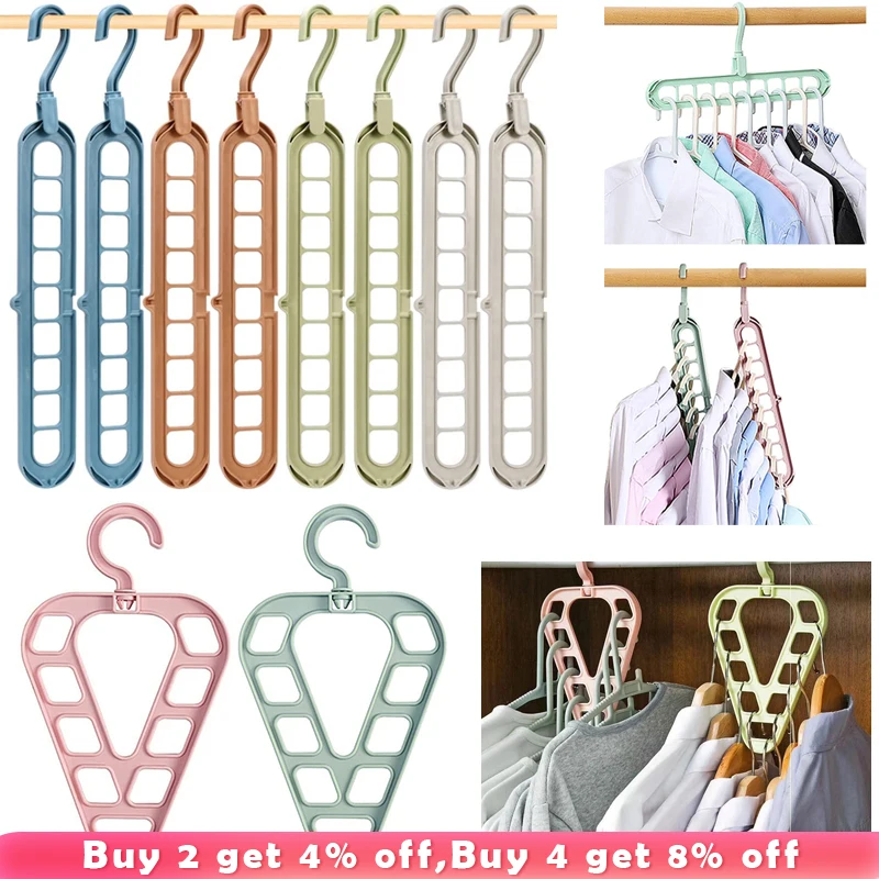 

Clothes Hanger Racks Multi-port Support Circle Clothes Drying Multifunction Plastic Clothes Hanger Organizer Hanger Space Saving